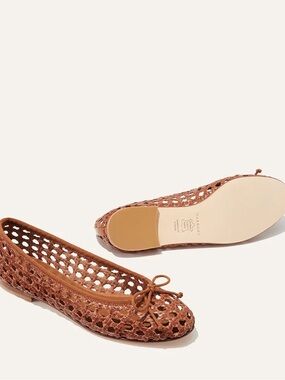 Margaux Demi woven  Bow Ballet Flats in brown 38.5